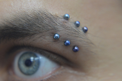 Triple-Eyebrow-14g-Blue